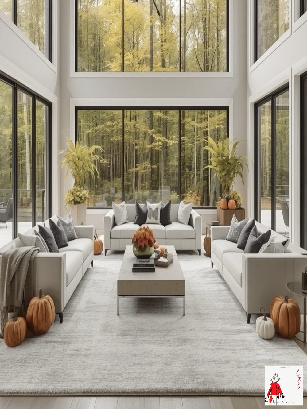 Neutral Beige Wall digital Art Print — Modern Forest View